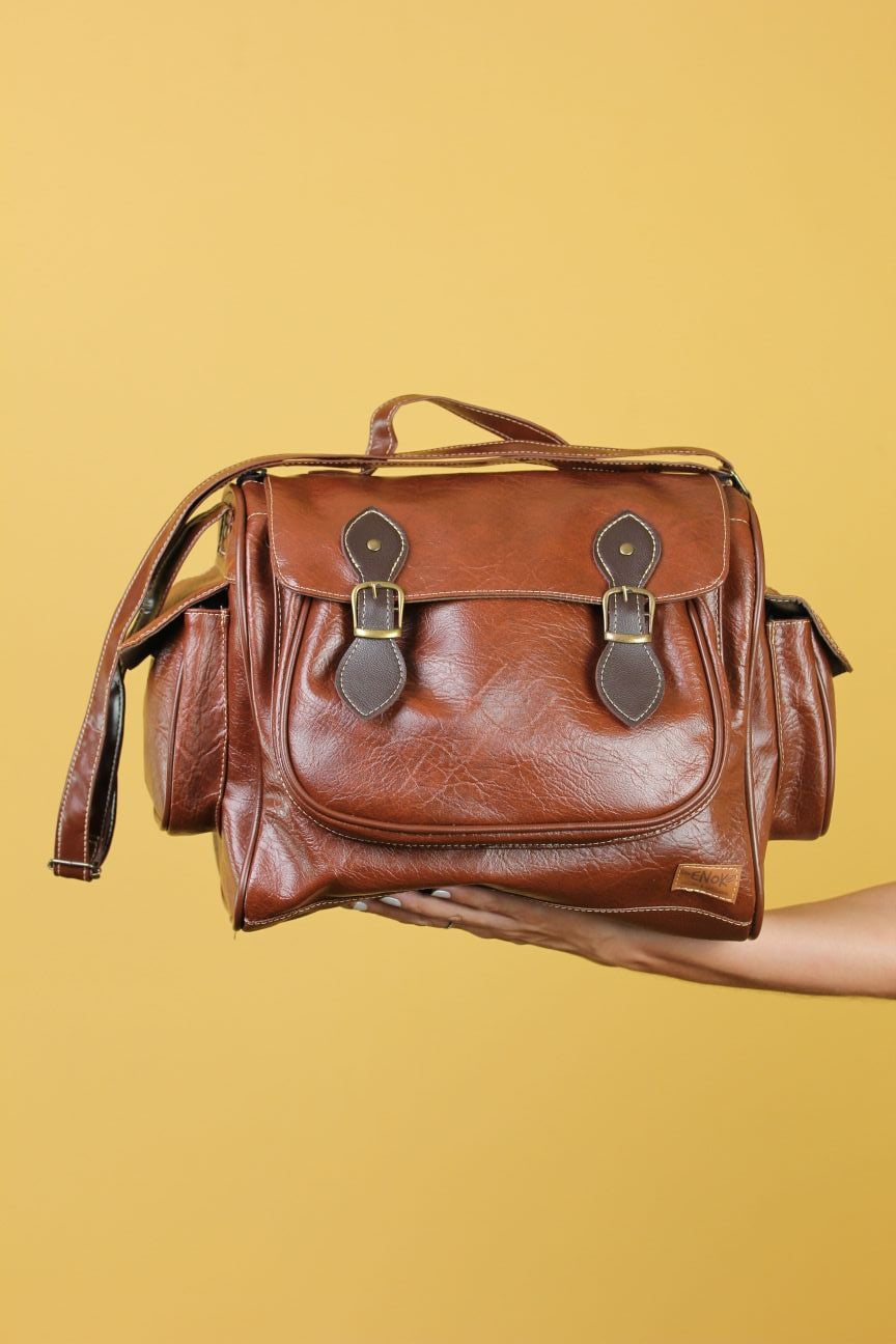 BOLSA VEGANA - GIRASSOL - MARROM