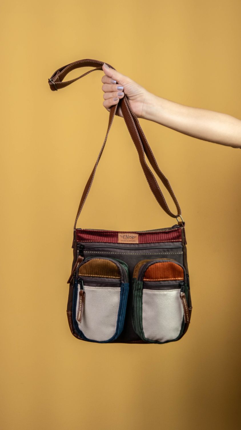 BOLSA VEGANA - IVONE -FOLHAS DE OUTONO