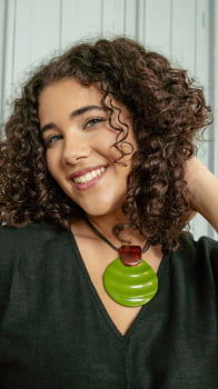 COLAR RESINA - CIRCULAR - VERDE