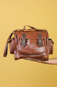 BOLSA VEGANA - GIRASSOL - MARROM 