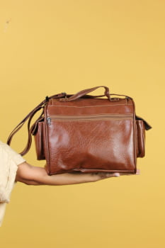 BOLSA VEGANA - GIRASSOL - MARROM
