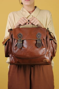 BOLSA VEGANA - GIRASSOL - MARROM