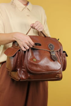 BOLSA VEGANA - GIRASSOL - MARROM