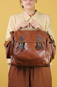 BOLSA VEGANA - GIRASSOL - MARROM