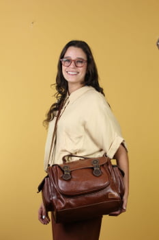 BOLSA VEGANA - GIRASSOL - MARROM