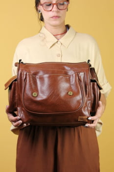 BOLSA VEGANA - GIRASSOL - MARROM