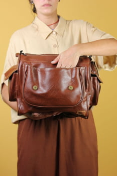 BOLSA VEGANA - GIRASSOL - MARROM