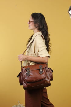 BOLSA VEGANA - GIRASSOL - MARROM