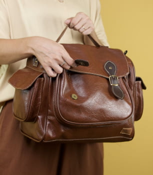 BOLSA VEGANA - GIRASSOL - MARROM