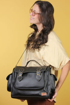 BOLSA VEGANA - GIRASSOL - PRETA 