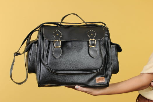 BOLSA VEGANA - GIRASSOL - PRETA 