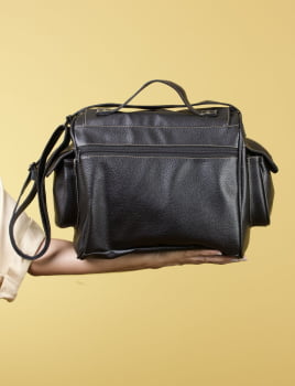 BOLSA VEGANA - GIRASSOL - PRETA 