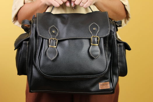 BOLSA VEGANA - GIRASSOL - PRETA 