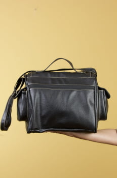 BOLSA VEGANA - GIRASSOL - PRETA 