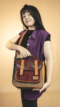 BOLSA/MOCHILA VEGANA - AMORA -TAMARINDO