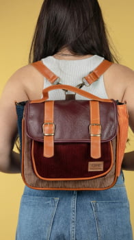 BOLSA/MOCHILA VEGANA - AMORA -TAMARINDO