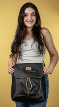 BOLSA VEGANA - TULIPA - PRETA