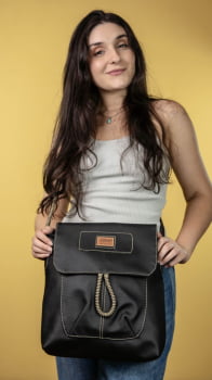 BOLSA VEGANA - TULIPA - PRETA