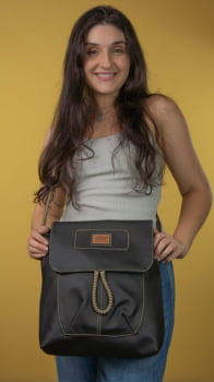BOLSA VEGANA - TULIPA - PRETA