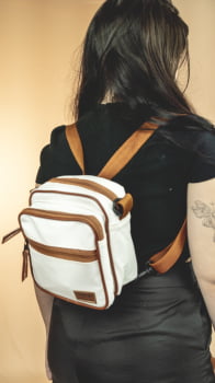 BOLSA/MOCHILA VEGANA - FUNKY - BRANCA