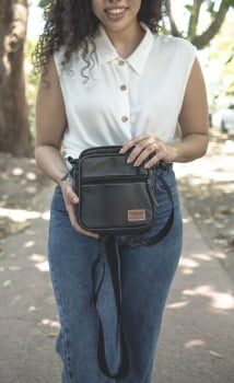 BOLSA/MOCHILA VEGANA - FUNKY -  PRETA 