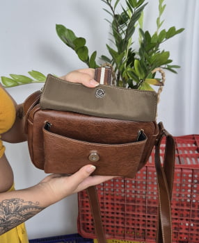 BOLSA VEGANA - BERENICE - MARROM 