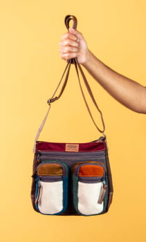 BOLSA VEGANA - IVONE -FOLHAS DE OUTONO