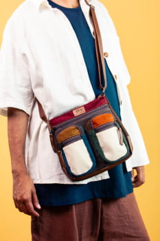 BOLSA VEGANA - IVONE -FOLHAS DE OUTONO
