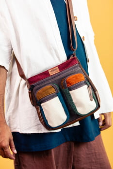 BOLSA VEGANA - IVONE -FOLHAS DE OUTONO