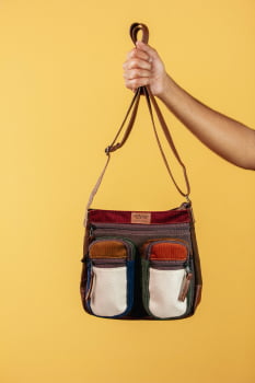 BOLSA VEGANA - IVONE -FOLHAS DE OUTONO