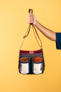 BOLSA VEGANA - IVONE -FOLHAS DE OUTONO