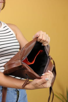 BOLSA VEGANA - MARTE - CASTANHO