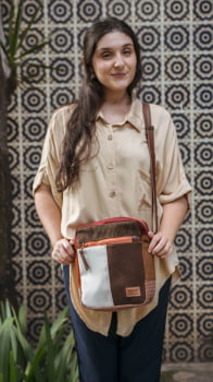 BOLSA VEGANA - MARTE - FOLHAS DE OUTONO