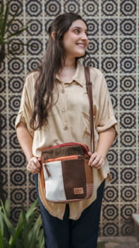 BOLSA VEGANA - MARTE - FOLHAS DE OUTONO