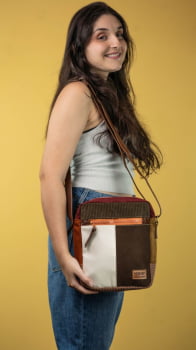 BOLSA VEGANA - MARTE - FOLHAS DE OUTONO