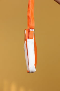 BOLSA VEGANA - SABIÁ - BRANCA  C/ LARANJA NEON