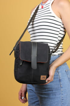 BOLSA VEGANA - VÊNUS CAMURÇA PRETA
