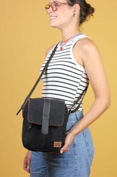 BOLSA VEGANA - VÊNUS - CAMURÇA PRETA