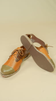SAPATO VEGANO - OXFORD BRIDA - LINHO MARFIM - CEVADA