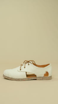 SAPATO VEGANO - OXFORD BRIDA - LINHO MARFIM