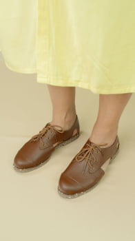 SAPATO VEGANO - OXFORD BRIDA - MARROM