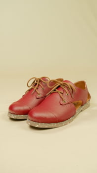 SAPATO VEGANO - OXFORD BRIDA - VERMELHO CARMIM