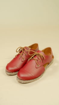 SAPATO VEGANO - OXFORD BRIDA - VERMELHO CARMIM