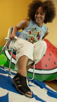 SANDÁLIA VEGANA - SOFIA - PRETA E BRANCA