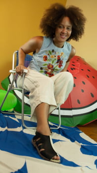 SANDÁLIA VEGANA - SOFIA - PRETA E BRANCA