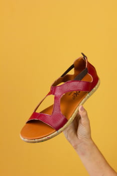 SANDALIA VEGANA - SUNSET - VERMELHO CARMIM