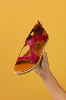 SANDALIA VEGANA - SUNSET - VERMELHO CARMIM