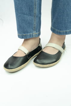SAPATO VEGANO - ZOE - PRETO E BRANCO