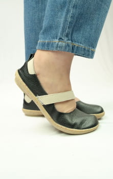 SAPATO VEGANO - ZOE - PRETO E BRANCO