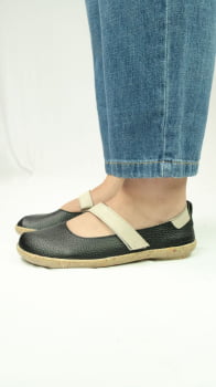 SAPATO VEGANO - ZOE - PRETO E BRANCO